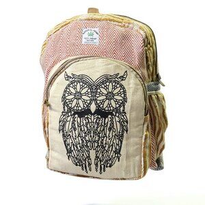 Hemp Owl Backpack – Eco-Friendly & Handcrafted